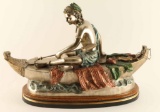 Fine Art Girl on Boat by C.M. Russell