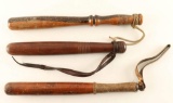 Lot of 3 Antique Billy Clubs