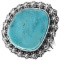 Kingman Turquoise Sterling Silver Navajo Ring