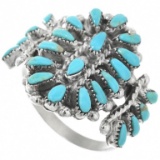 Zuni Petit Point Turquoise Ring Traditional