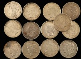 Lot of 13 Silver Peace Dollars