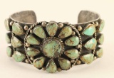Sterling & Turquoise Cluster Cuff