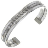 Navajo Indian Sterling Silver Bracelet by The Tahe