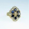 Beautiful Vintage Blue Sapphire & Diamond Ring