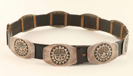 Zuni Sunface Concho Belt