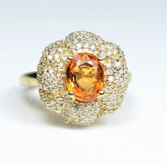 Captivating Spessartite Garnet & Diamond