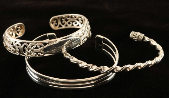 Lot of 3 Sterling Silver Bracelets