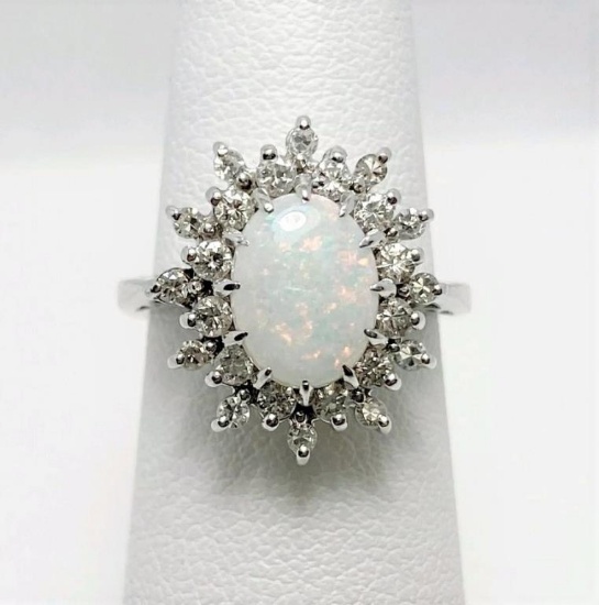 Gorgeous Opal and Diamond Ring