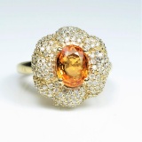 Captivating Spessartite Garnet & Diamond