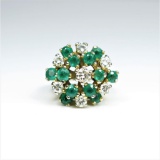 Gorgeous Fine Emerald & Diamond Estate Ring