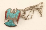 Zuni Thunderbird Pendant on Chain