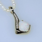 Sensational Australian Opal and Diamond Pendant