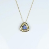 Elegant Tanzanite & Diamond Pendant