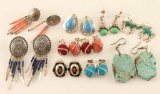 Lot of 10 Pairs of Native American Earrings