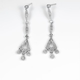 Antique style Diamond Dangle Earrings