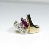 Artistic Modern style Ruby and Diamond Ring