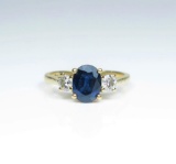 Classic Royal Blue Sapphire & Diamond