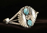 Ladies Silver Fan Cuff