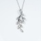 Graceful Leaf style Diamond Pendant pave set