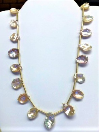 Lovely Strand of Petal shaped Freshwater