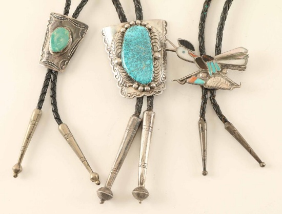 (3) Native American Bolo Ties