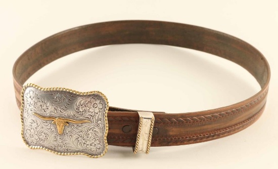 Western Longhorn Belt Buckle