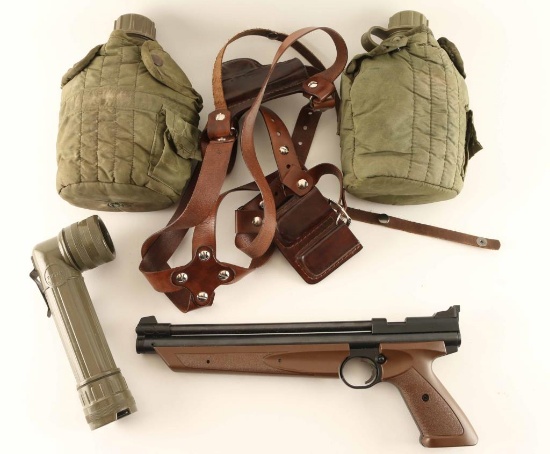 Crosman Pellet Pistol & Misc Militaria Lot