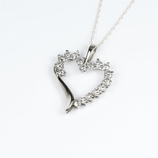 Lovely Heart Shaped Diamond Pendant