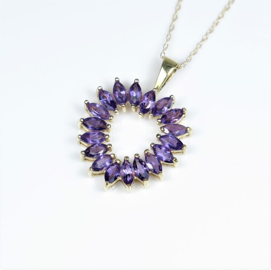 Richly Colored Heart Shaped Amethyst Pendant