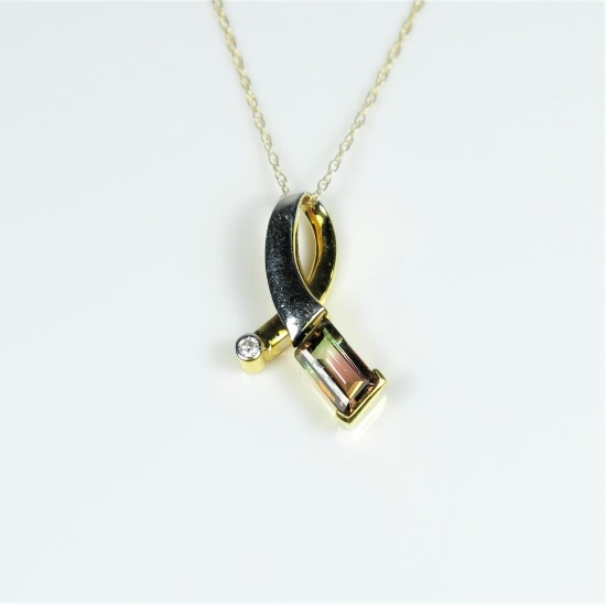 Modern Style Watermelon Bi-Color Tourmaline
