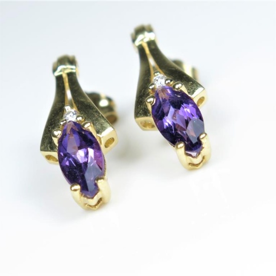 Irresistible Marquise cut Amethyst & Diamond