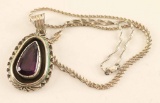 Ladies Amethyst Pendant with chain