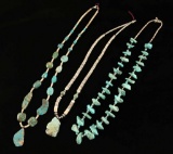 Lot of 3 Turquoise Beaded Necklaces