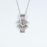 Stylish Diamond and Pink Sapphire Pendant
