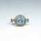 Stylish Aquamarine and Diamond Ring