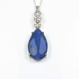 Spectacular Black Opal and Diamond Pendant