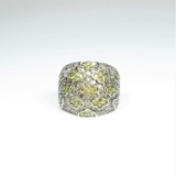 Designer Style Yellow Sapphire and Diamond Ring