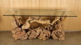 Burl Wood Console Table