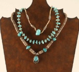 Lot of 3 Navajo Turquoise Necklaces