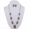 Apple Coral Opal Necklace Earrings Set