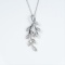 Graceful Leaf Design Diamond Pendant