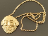 Greek Gold Pendant the Mask of Agamemnon