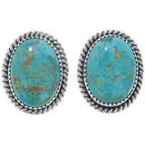 Turquoise Silver Southwest Post Earrings