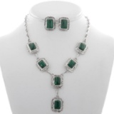 Malachite Sterling Silver Y Necklace