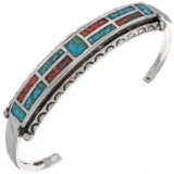 Inlaid Turquoise Coral Navajo