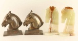 Lot of (2) Pairs of Horse Head Bookends