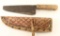 Primitive Native American Knife & Sheath