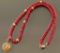 Ruby Beaded Necklace with gold pendant