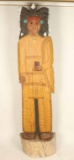6' Flat Carved Wooden Indian