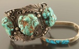 Lot of Silver & Turquoise Bracelet & Cuff